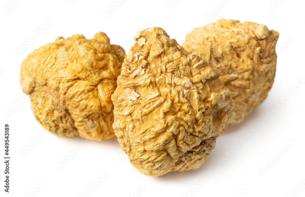 Dried yellow Maca isolated on whtie background Dried yellow Maca isolated on whtie background