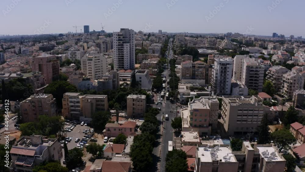 Kfar Saba, Israel, aerial drone view 4k Kfar Saba, Israel, aerial drone view 4k