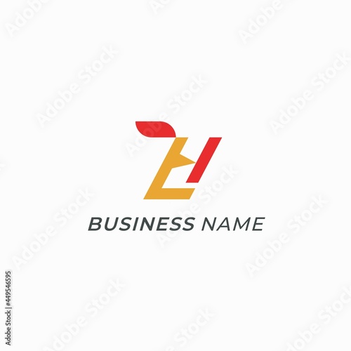 design logo creative chiken and letter H