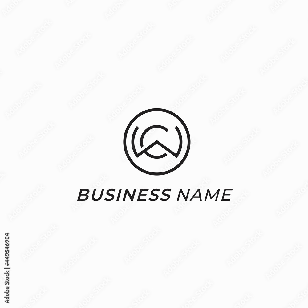 design logo circle letter W and C design logo circle letter W and C
