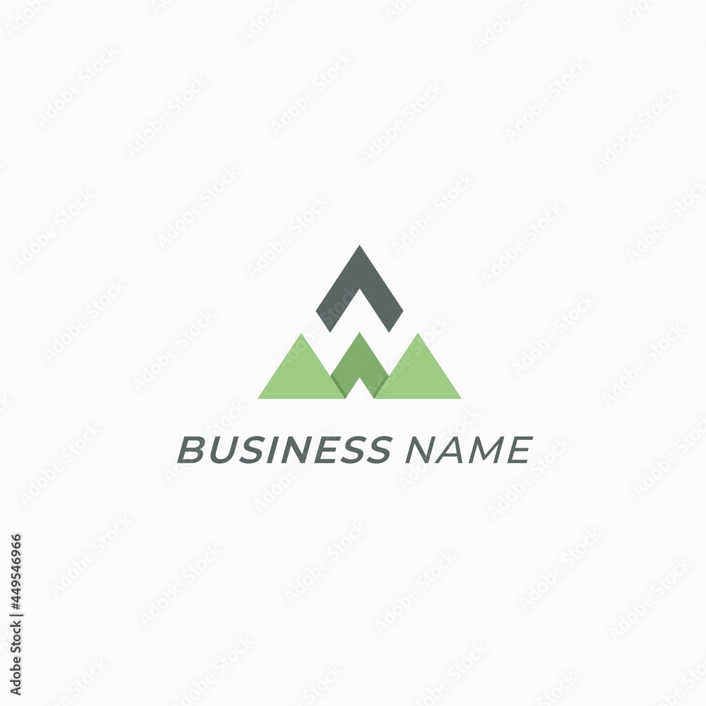 Fototapeta premium logo design combine letter W and triangle