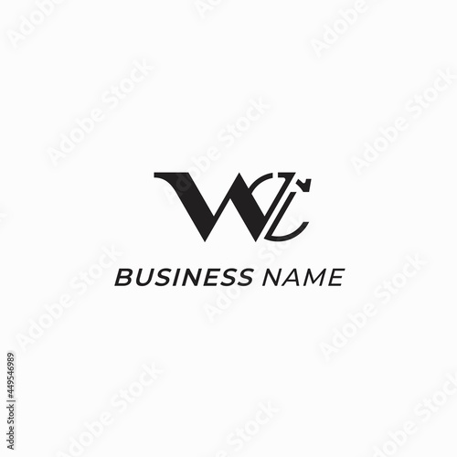 design logo bold letter W and letter C