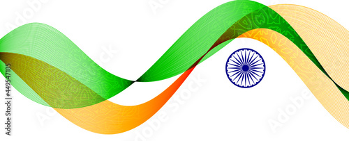 Abstract tricolor indian flag background illustration photo