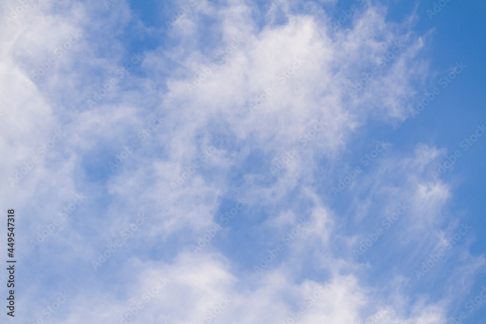 bright blue sky with white clouds