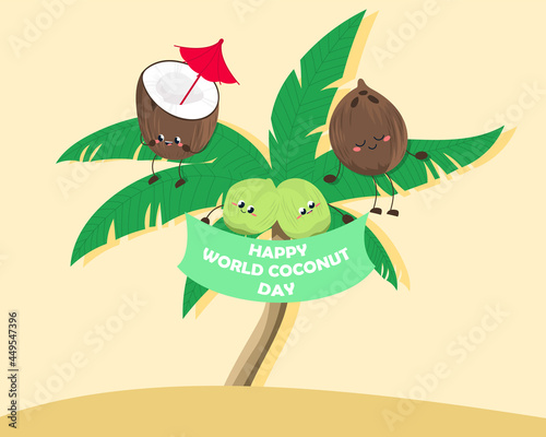 Coconuts Hanging In The Palm Tree Happy Coconuts World Coconut Day September 2