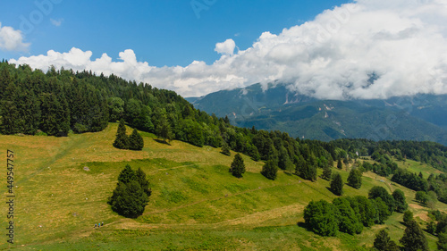 View of a mountain slope in the village of Zasip, Slovenia. photo