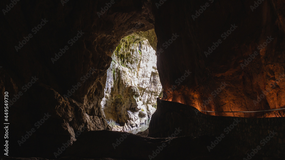 Interior of the Skocjan Cave, Slovenia.