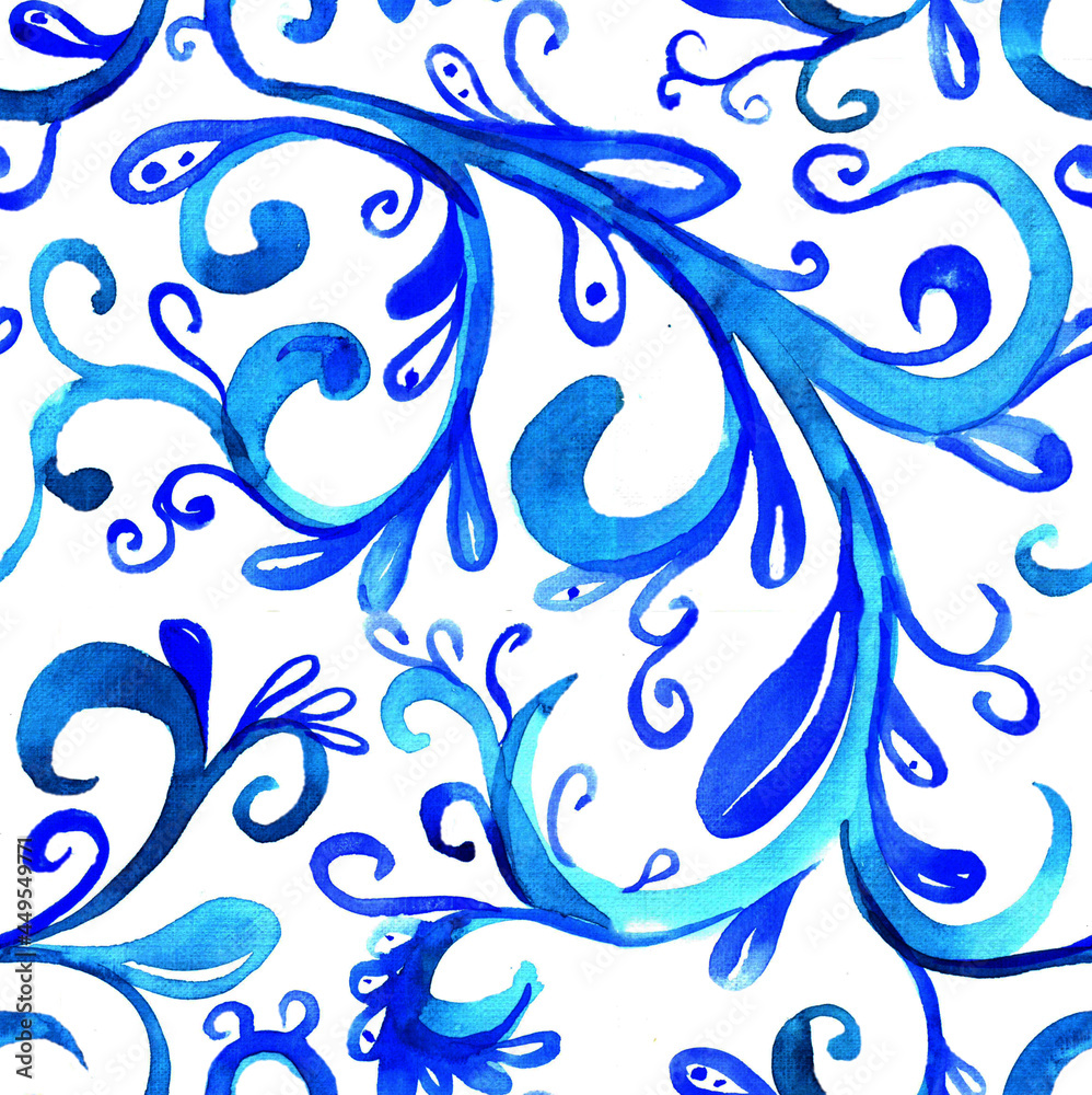 Watercolor blue seamless pattern Watercolor blue seamless pattern