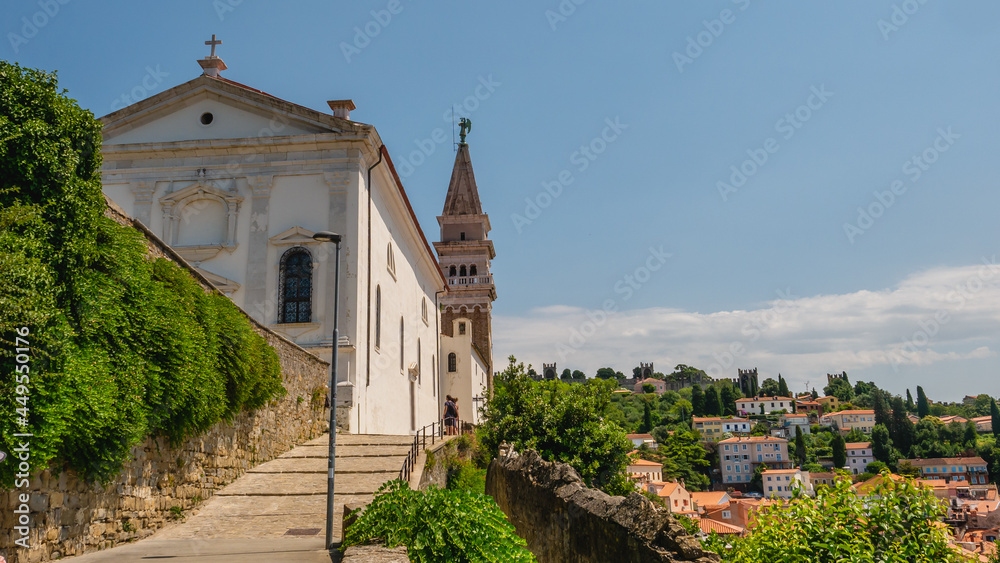 St. George´s Parish Church in Piran in Slovenia. The church was built in the venetian renaissance architectural style.