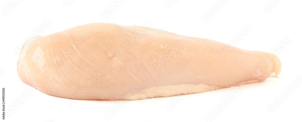 Raw chicken breast fillets isolated on white background Raw chicken breast fillets isolated on white background