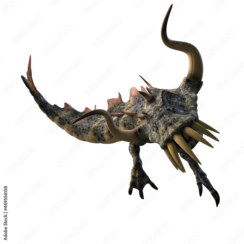 Fototapeta premium 3d-illustration of an isolated giant fantasy creature dragon with horns