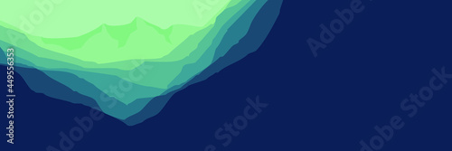 sunrise color landscape flat design vector illustration of mountain scenery good for web banner, blog banner, tourism poster design, tourism ads banner and social media template design
