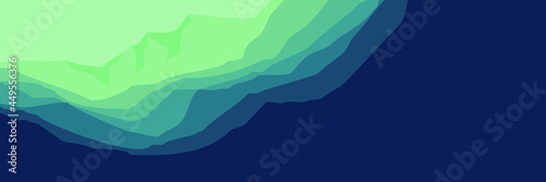 sunrise color landscape flat design vector illustration of mountain scenery good for web banner, blog banner, tourism poster design, tourism ads banner and social media template design