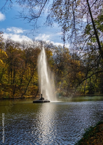 Snake fountain in the Sofiyivsky arboretum. Uman, Ukraine