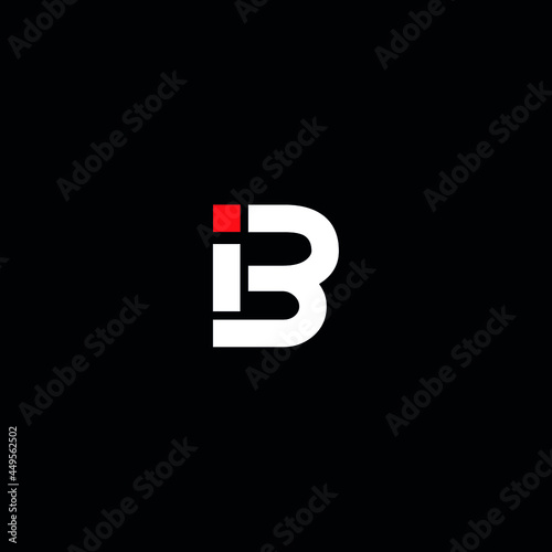 ib bi letter logo vector design with black background