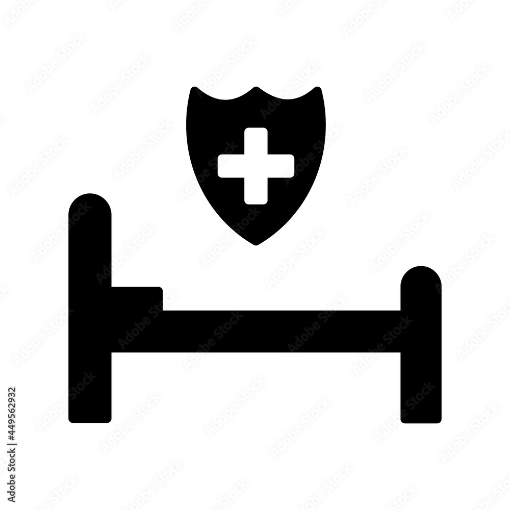Obraz premium Hospital bed Glyph Vector Icon Design