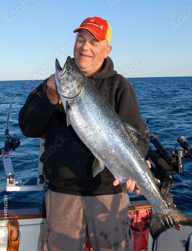 Angler with aLake Michigan salmon 