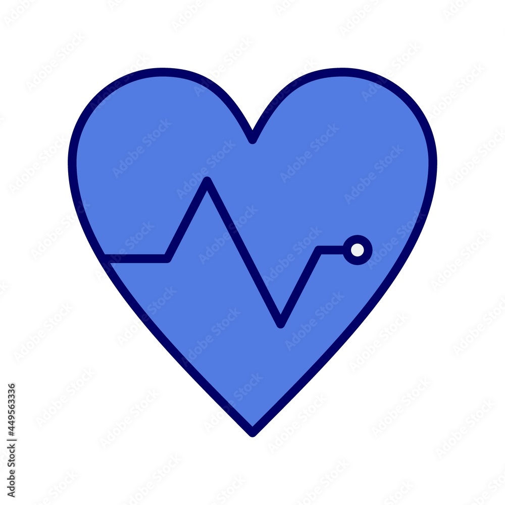 Heart Line Filled Blue Vector Icon Design Heart Line Filled Blue Vector Icon Design