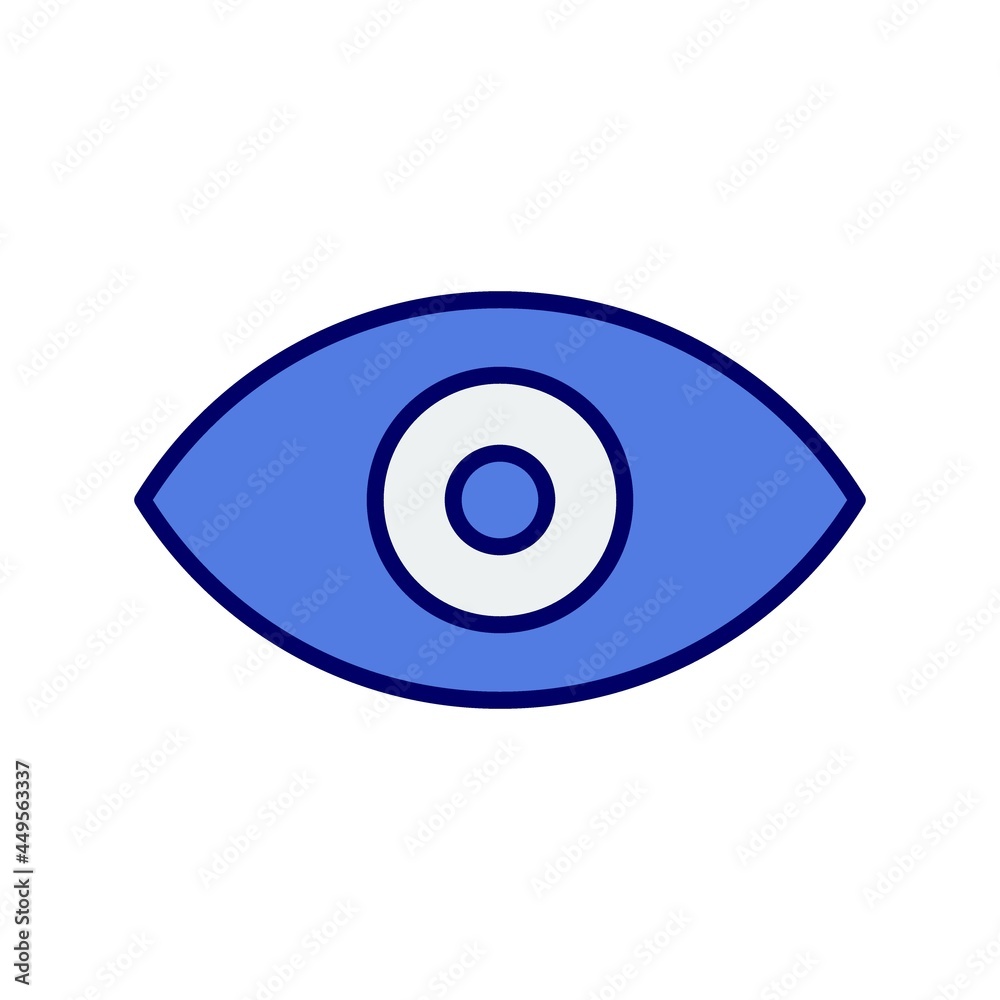 Eye Line Filled Blue Vector Icon Design Eye Line Filled Blue Vector Icon Design