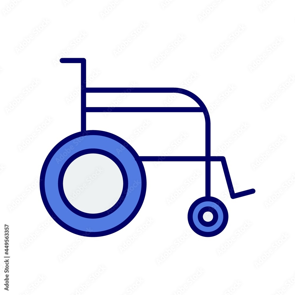Wheel Chair Line Filled Blue Vector Icon Design Wheel Chair Line Filled Blue Vector Icon Design