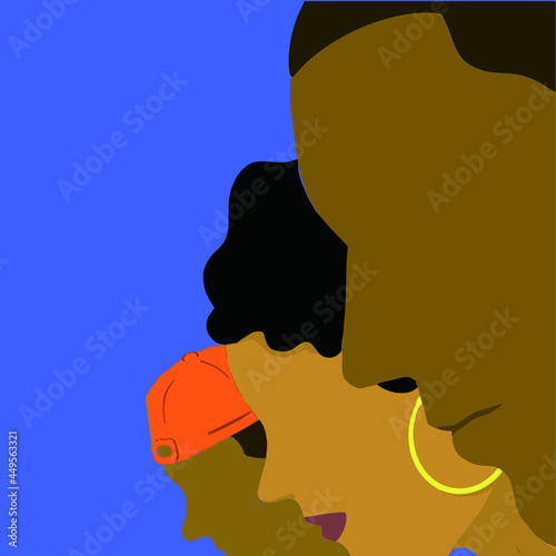 Faces of colored people. Support black race community.