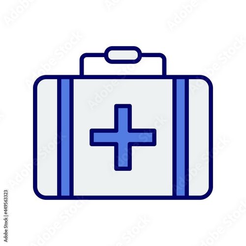 Briefcase Line Filled Blue Vector Icon Design