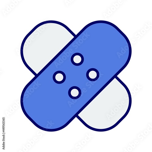 Bandage Line Filled Blue Vector Icon Design