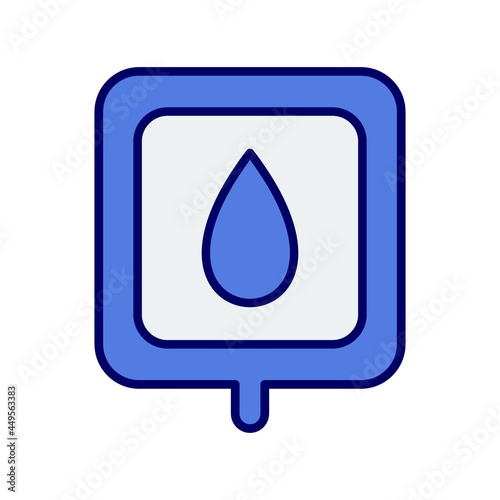 Blood Bag Line Filled Blue Vector Icon Design