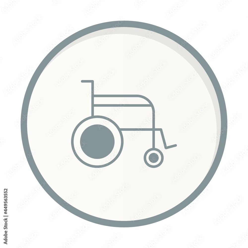 Wheel Chair Circle Grey Vector Icon Design Wheel Chair Circle Grey Vector Icon Design