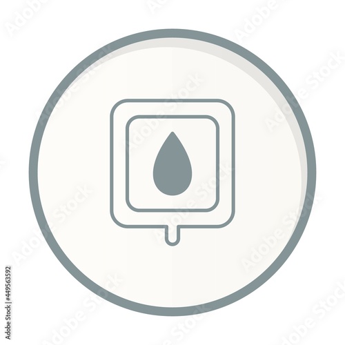 Blood Bag Circle Grey Vector Icon Design