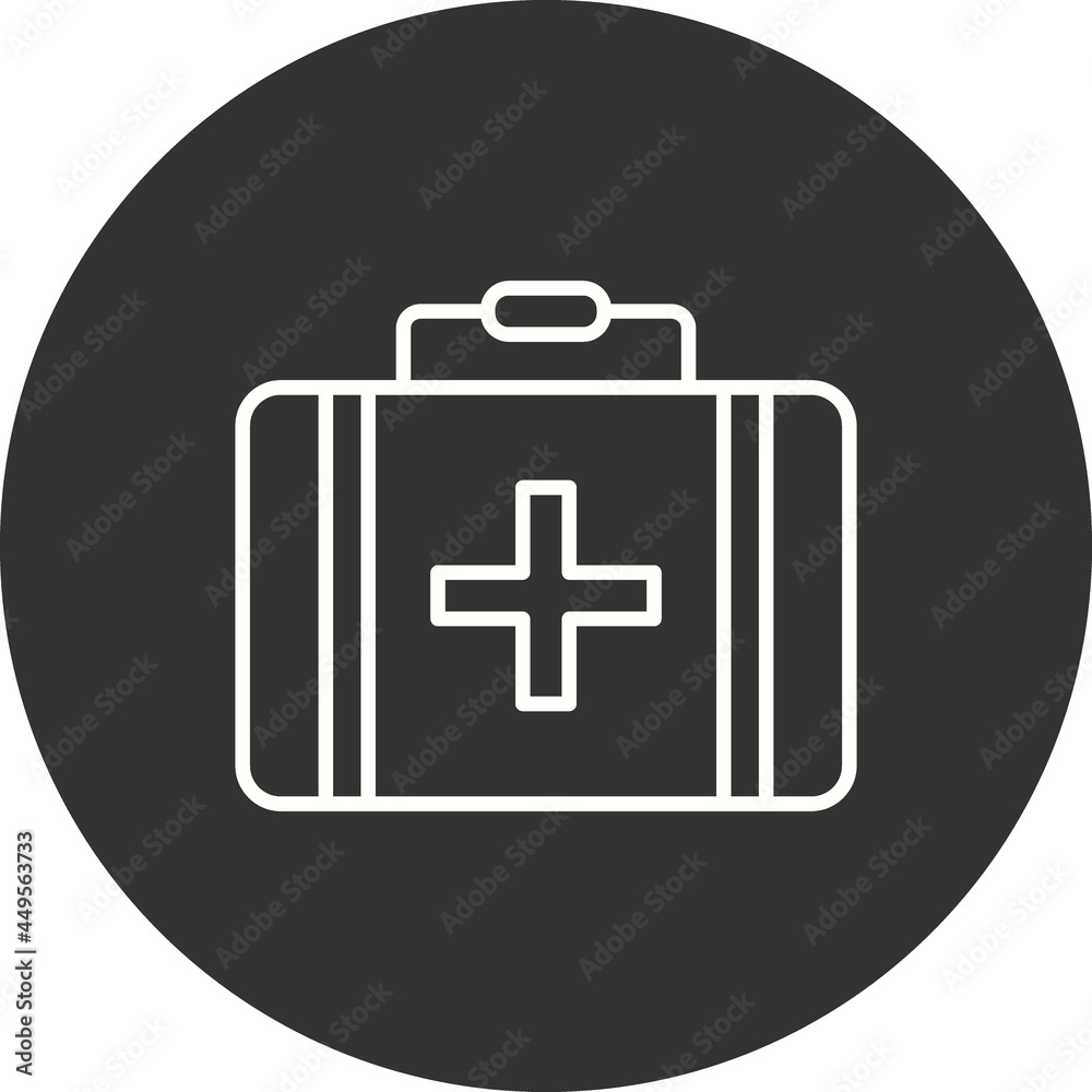 Briefcase Line Circle Inverted Vector Icon Design Briefcase Line Circle Inverted Vector Icon Design