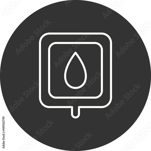 Blood Bag Line Circle Inverted Vector Icon Design