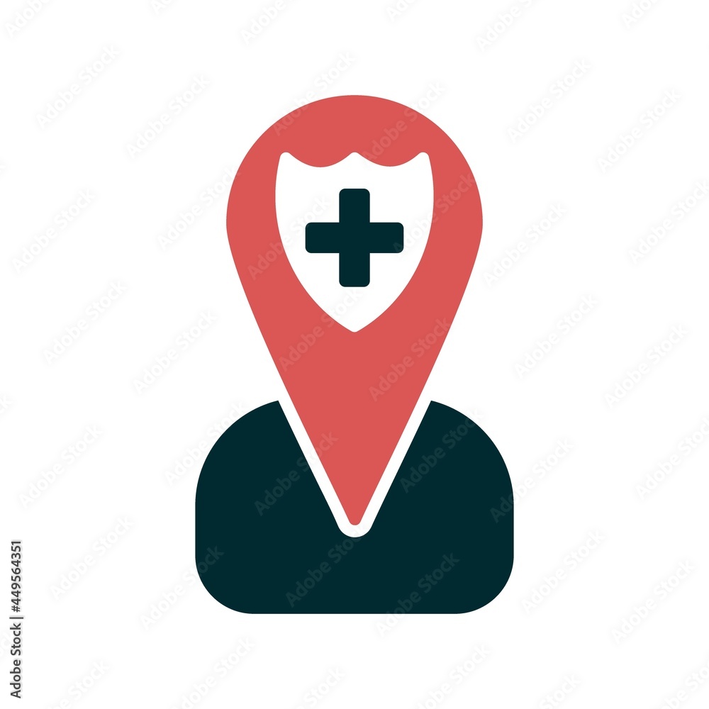 Obraz premium Location Glyph Two Colour Vector Icon Design