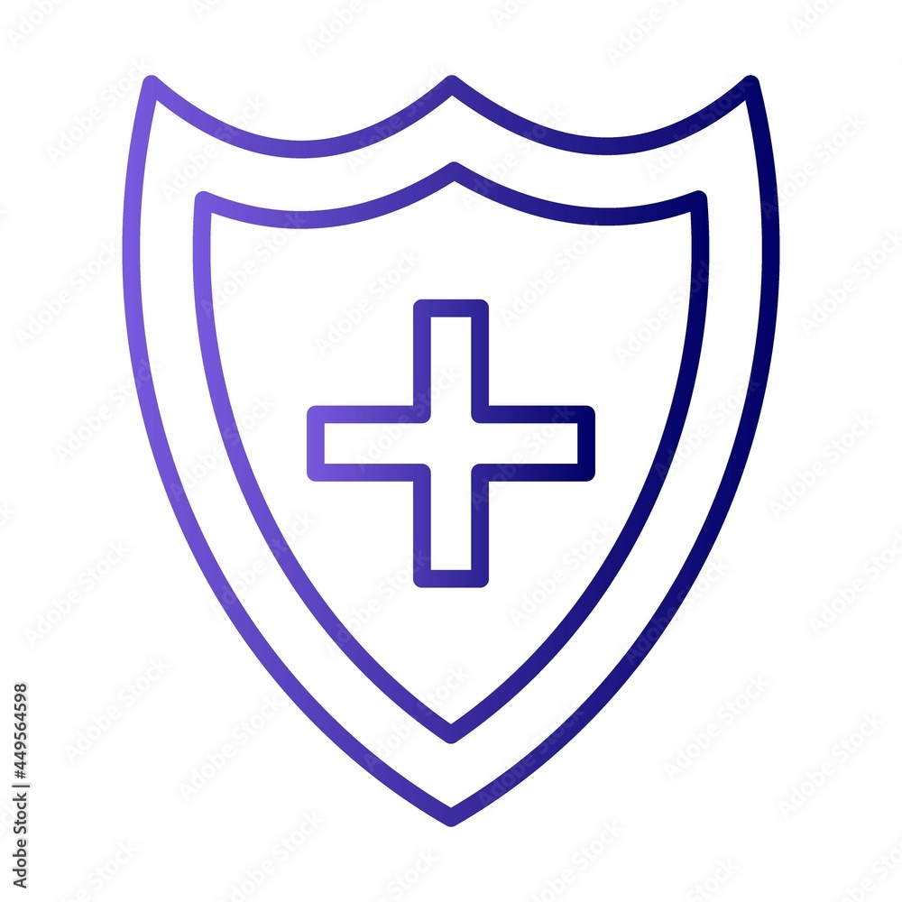 Medical Shield Line Gradient Vector Icon Design Medical Shield Line Gradient Vector Icon Design