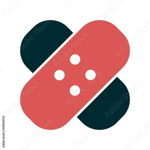 Bandage Glyph Two Colour Vector Icon Design
