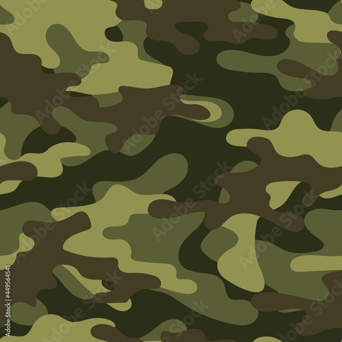 Camouflage background. Seamless pattern green vector.