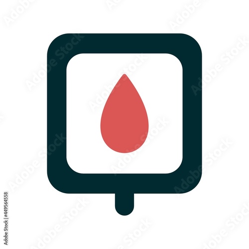Blood Bag Glyph Two Colour Vector Icon Design