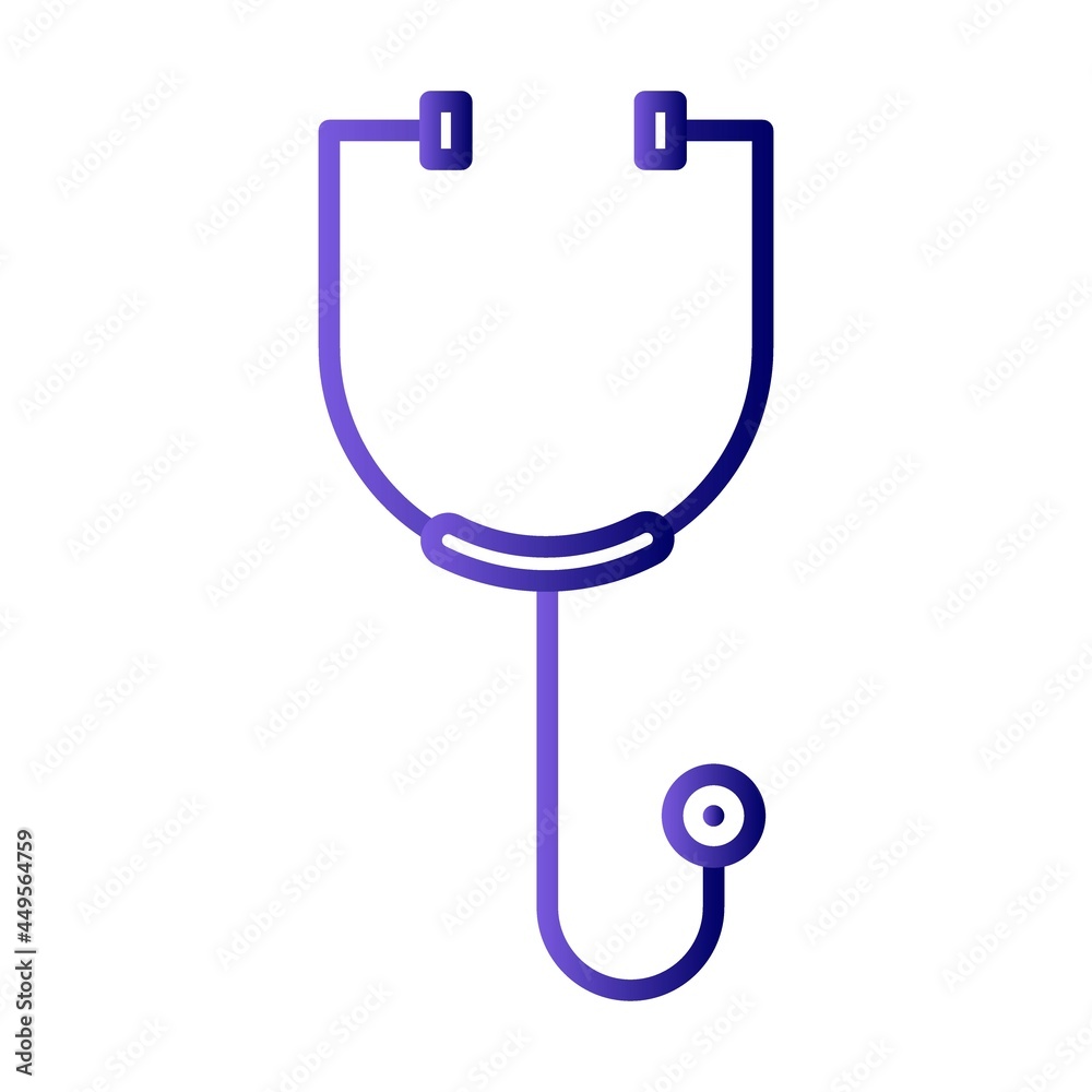 Stethoscope Line Gradient Vector Icon Design Stethoscope Line Gradient Vector Icon Design
