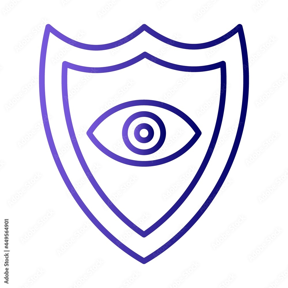 Eye Shield Line Gradient Vector Icon Design Eye Shield Line Gradient Vector Icon Design