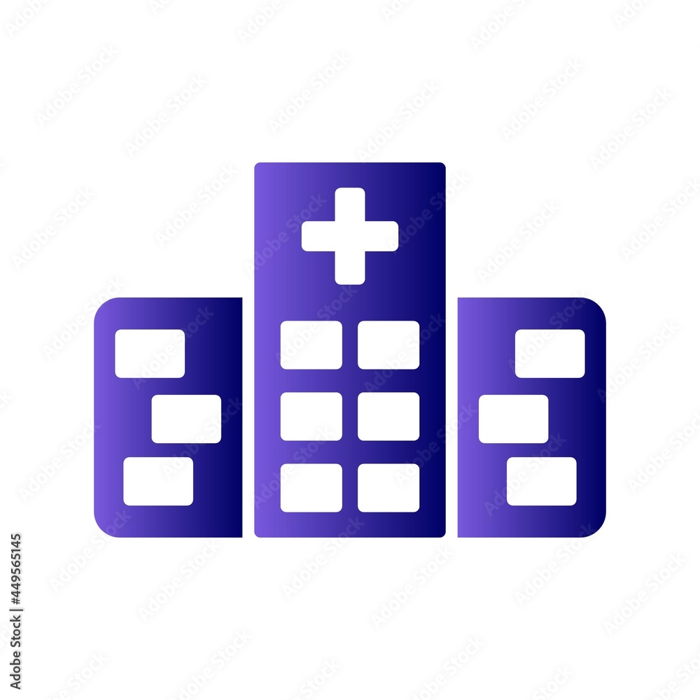 Obraz premium Hospital Building Glyph Gradient Vector Icon Design