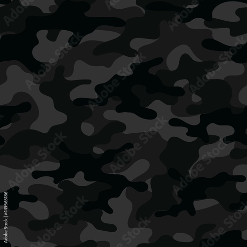dark Camouflage grid seamless pattern. Abstract modern endless camo texture with square tile grid. Digital military background for fabric and fashion print template. Vector illustration.