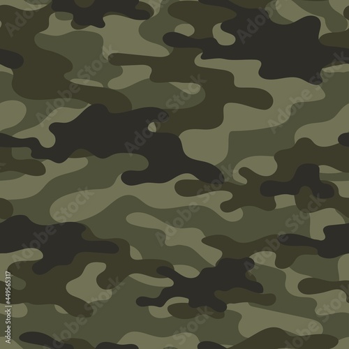 Camouflage background green. Seamless pattern vector