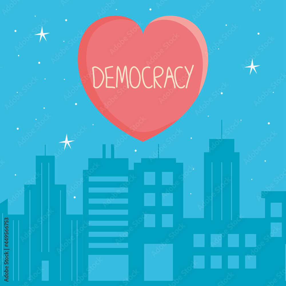 democracy heart illustration