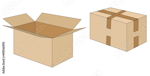 Open And Closed Cardboard Boxes