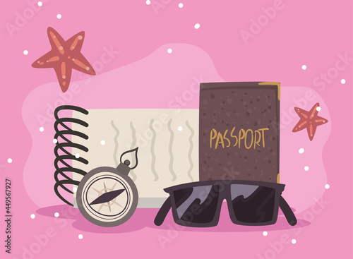 sunglasses and travel icons