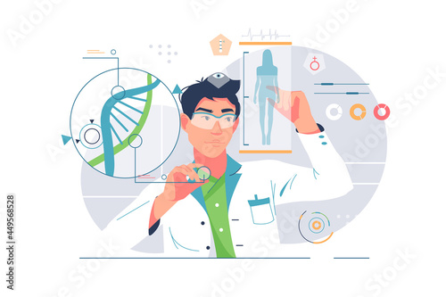 Scientists working with dna in lab