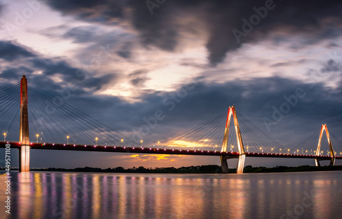 The Nhat Tan Bridge is a cable-stayed bridge crossing the Red River in Hanoi,