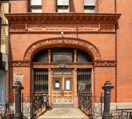 New York, NY - USA - July 30, 2011: view of Ottendorfer Public Library in the East Village of Mahattan. Built in the neo-Italian Renaissance style. photo