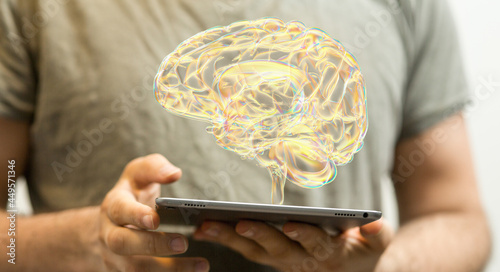 Human brain digital illustr...