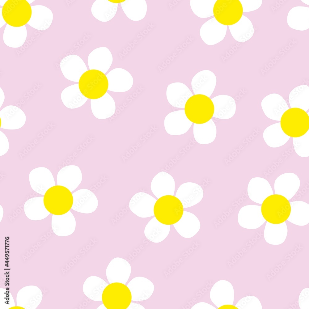 flowers seamless print. white daisies vector print for clothes or prints flowers seamless print. white daisies vector print for clothes or prints
